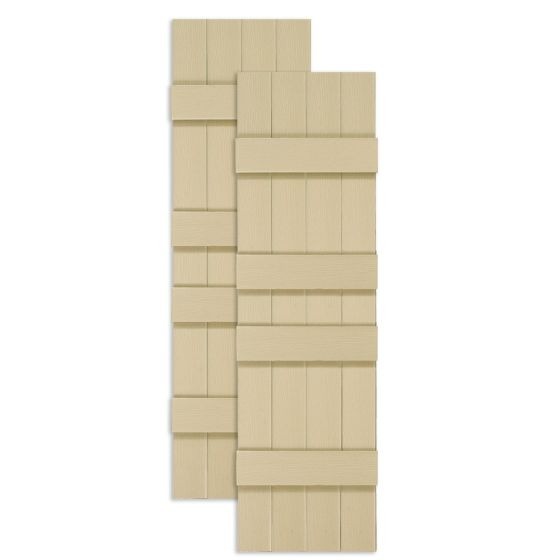 Custom Closed Board & Batten Vinyl Shutters · Double Offset Crossbar
