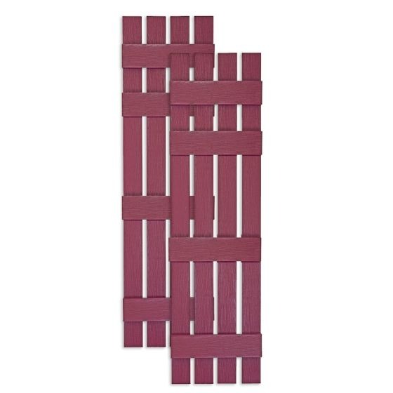 Custom Open Board & Batten Vinyl Shutters · Offset Double Offset Crossbar