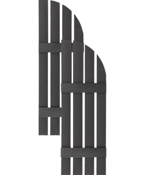Custom Arch Top Board & Batten Vinyl Shutters · Common Open Style