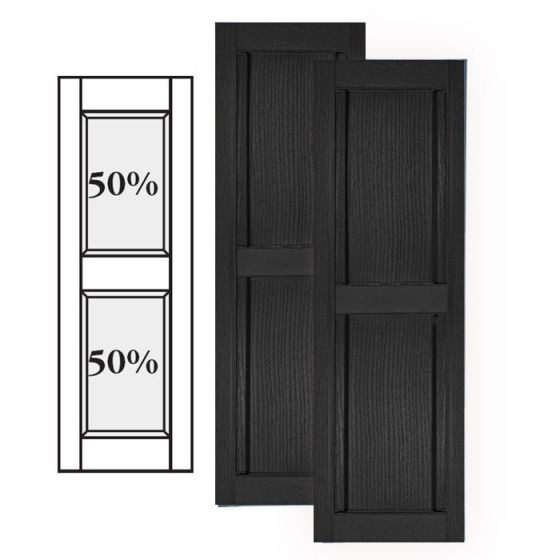 Custom Vinyl Classic Panel Shutters · Center Mullion