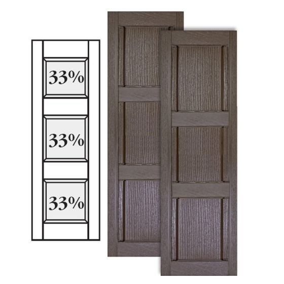 Custom Vinyl Classic Panel Shutters · Double Mullion