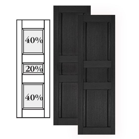 Custom Vinyl Classic Panel Shutters · Double Center Mullion