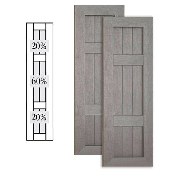 Custom Vinyl Country Style Shutters · Double Offset Mullion