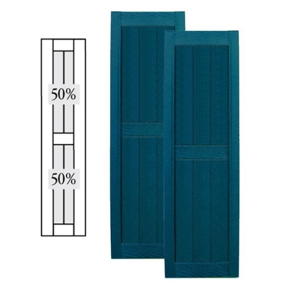Custom Framed Closed Board & Batten Vinyl Shutters · Center Mullion