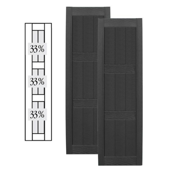 Custom Framed Closed Board & Batten Vinyl Shutters · Double Mullion