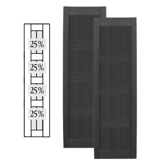Custom Framed Closed Board & Batten Vinyl Shutters · Triple Mullion