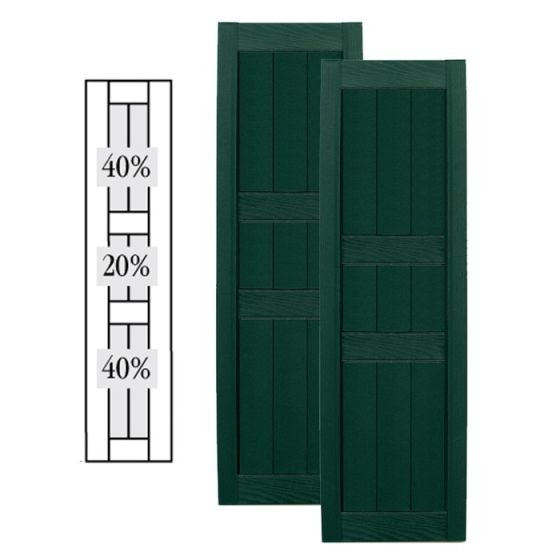 Custom Framed Closed Board & Batten Vinyl Shutters · Double Center Mullion