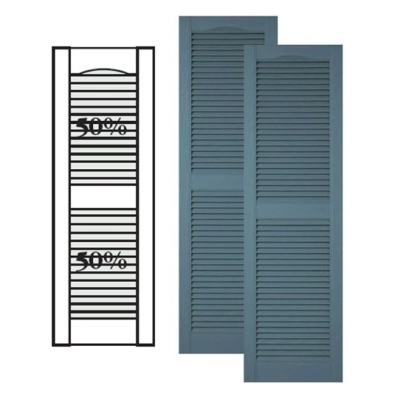 Custom Vinyl Louvered Shutters · Center Mullion