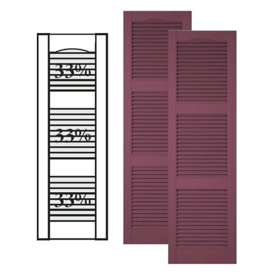 Custom Vinyl Louvered Shutters · Double Mullion