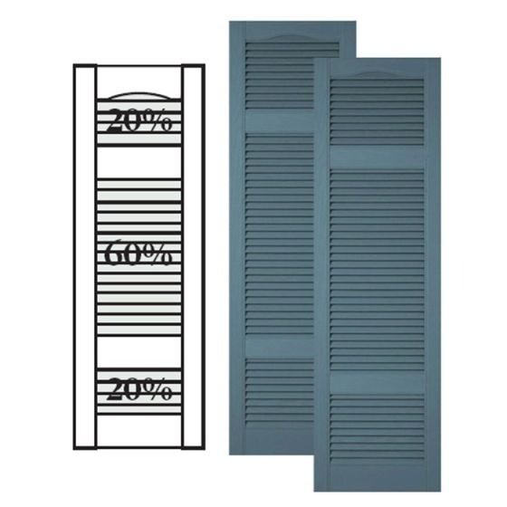 Custom Vinyl Louvered Shutters · Double Offset Mullion