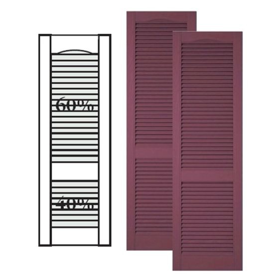 Custom Vinyl Louvered Shutters · Offset Bottom Mullion