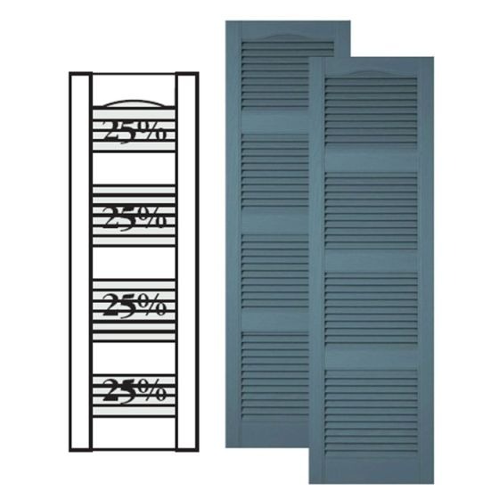 Custom Vinyl Louvered Shutters · Triple Mullion