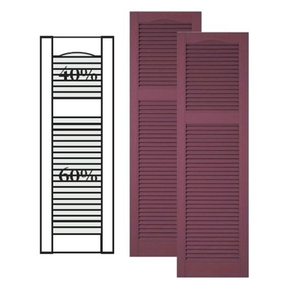 Custom Vinyl Louvered Shutters · Offset Top Mullion