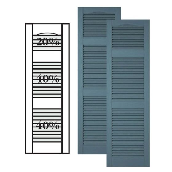 Custom Vinyl Louvered Shutters · Offset Top Double Mullion
