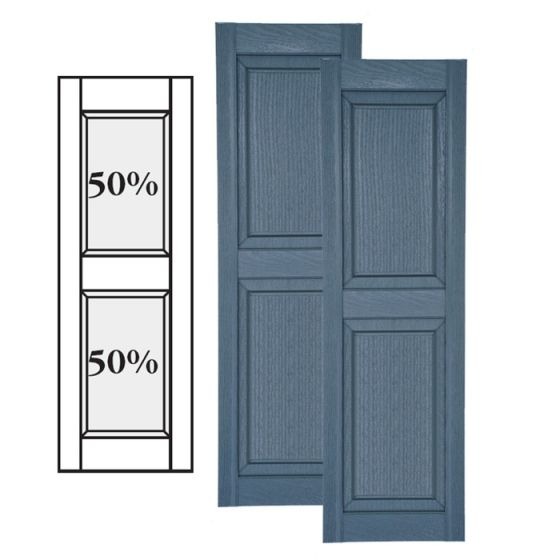Custom Vinyl Raised Panel Shutters · Center Mullion