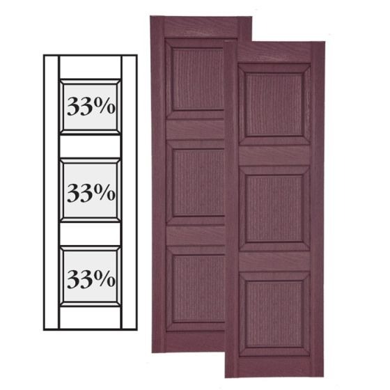 Custom Vinyl Raised Panel Shutters · Double Mullion