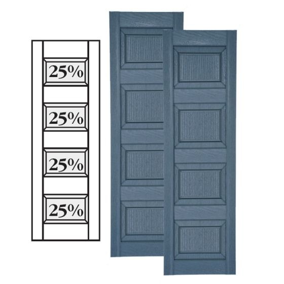 Custom Vinyl Raised Panel Shutters · Triple Mullion