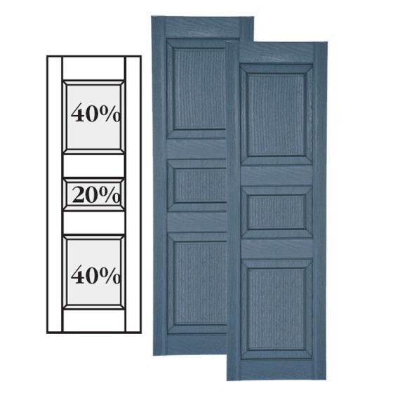 Custom Vinyl Raised Panel Shutters · Double Center Mullion